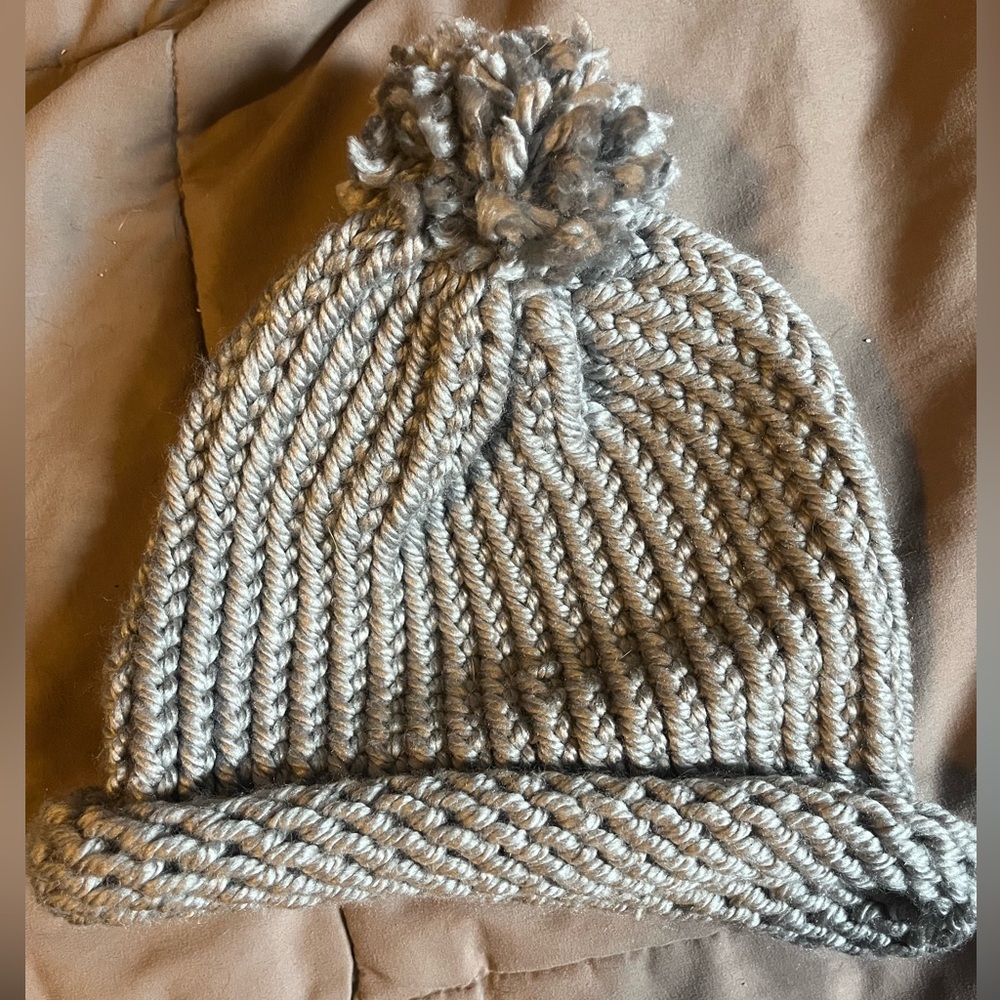 Grey knitted hat
